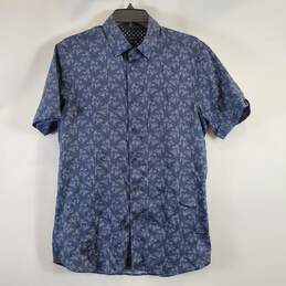 Ted Baker Men Blue Printed Button Up Sz 3 NWT