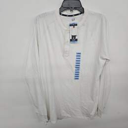 Gap White Long Sleeve Henley Shirt