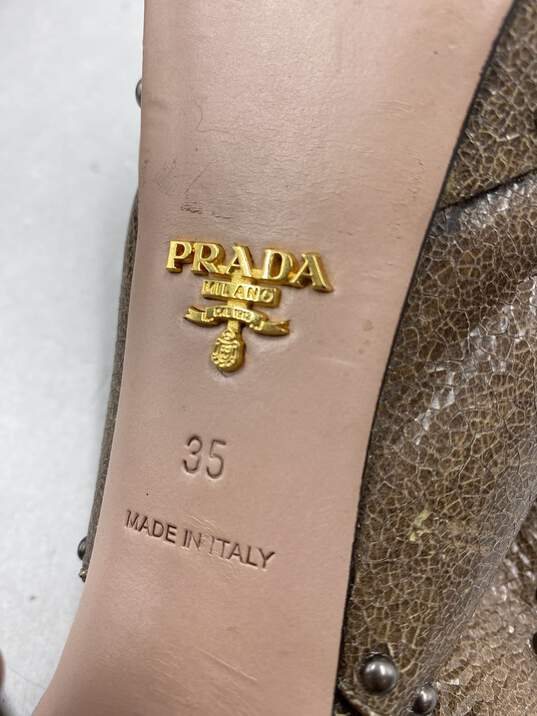 Authentic Prada Brown Slingback Heel W 4.5 image number 5