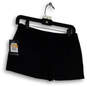 NWT Womens Black Flat Front Elastic Waist Pull-On Athletic Shorts Size S image number 1