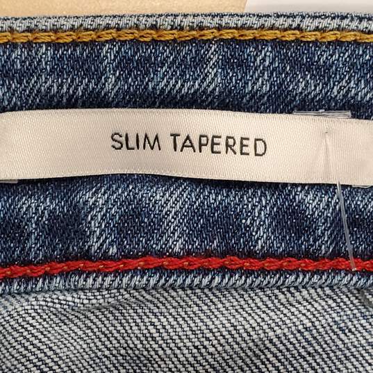 Guess Men Blue Washed Slim Tapered Jeans Sz 36 NWT image number 6