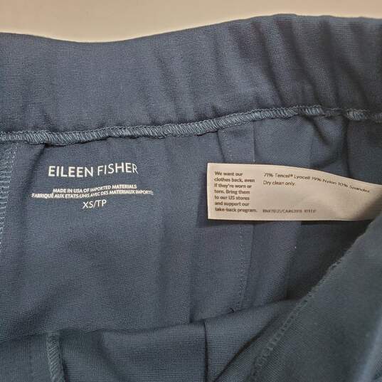 Eileen Fisher Blue Tencel Blend Zip Up Stretch Pants Women's Size XS image number 3