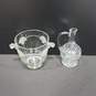 Set of 2 Clear Glass Etched Wine Decanter & Ice Bucket image number 2