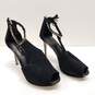 White House Black Market Adonia Black Chain Peep Toe Stiletto Heels Size 8.5 image number 3