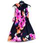 NWT Vince Camuto Womens Navy Blue Floral Sleeveless Pleated Fit & Flare Dress 2 image number 2