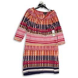 NWT Jessica Howard Womens Multicolor Missy Striped 3/4 Sleeve Sheath Dress Sz 14