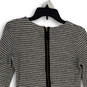 Womens Black White Long Sleeve Back Zip Knee Length Sweater Dress Size 6 image number 1
