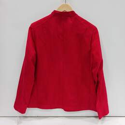 STUDIO WORKS WOMEN'S JACK OF HEARTS RED SUEDE LOOKING POLYESTER ZIP UP JACKET SIZE 12 NWT alternative image