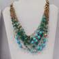 Bundle of Assorted Blue Beaded & Gold Tone Costume Jewelry image number 5