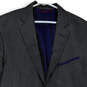 Mens Gray Long Sleeve Notch Collar Pockets Formal Two Button Blazer Sz 42R image number 3