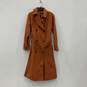 NWT Gap Womens Orange Brown Double Breasted Belted Trench Coat Size Small image number 1