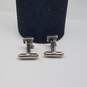 Sterling Silver Block Leather Men's Cuff Links 11.1g image number 3