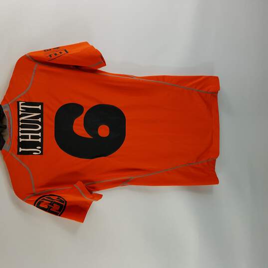 Nike Pro Combat Men Orange Athletic Shirt L image number 2