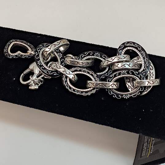 Designer Brighton Silver-Tone Lobster Clasp Fashionable Link Chain Bracelet image number 1