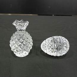 2pc Set of Crystal Cut Glass Paper Weights