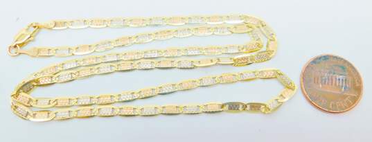 Elegant 14K Tri Color Gold Textured Anchor Chain Necklace 9.2g image number 5