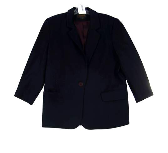 Womens Navy Blue Long Sleeve Suit Blazer Size Medium image number 1