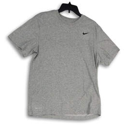 Mens Gray Short Sleeve Crew Neck Classic Pullover T-Shirt Size Medium