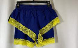 NWT Savage X Fenty Womens Blue Yellow Lace Race Athletic Track Shorts Size Small alternative image