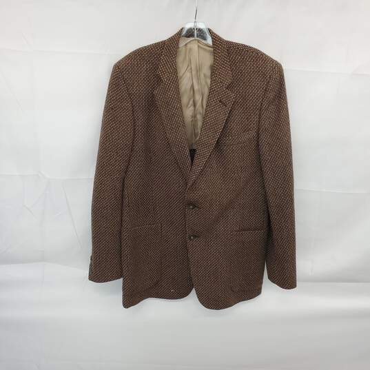 Vintage Christian Dior Men's Brown Tweed Wool Blazer Jacket Size 40 image number 1
