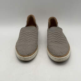 Womens Sammy Gray Chevron Round Toe Slip On Loafer Shoes Size 12