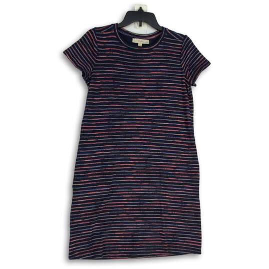 Loft Womens Pink Navy Blue Striped Short Sleeve Pullover T-Shirt Size SP image number 1