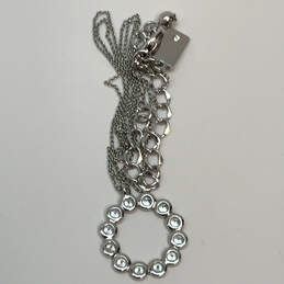Designer Kate Spade Silver-Tone Chain Circle Rhinestone Pendant Necklace alternative image