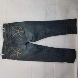 KUT from Kloth Jeans Women's Blue Denim Mid Rise Dark Wash Wide Leg Buttons. Size 14 alternative image