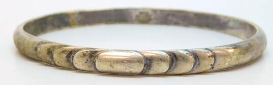 Vintage Kalo 925 Hand Wrought Tiered Accents Oval Bangle Bracelet 28.2g image number 4