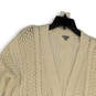 Womens Beige Knitted Long Sleeve Open Front Cardigan Sweater Size Medium image number 3