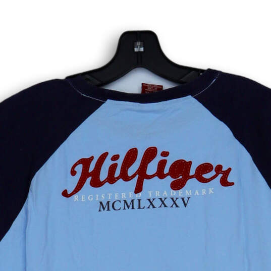 Mens Blue Short Sleeve Crew Neck Pullover Baseball T-Shirt Size Large image number 4