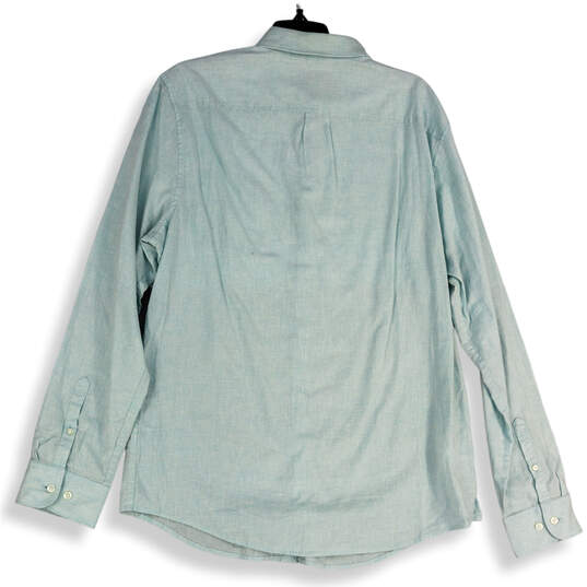 NWT Womens Teal Collared Long Sleeve Button-Up Shirt Size Large image number 2