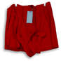 NWT Womens Red Pleated Slash Pockets Belted Paperback Shorts Size 10 image number 2