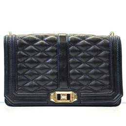 Rebecca Minkoff Quilted Leather Love Crossbody Black