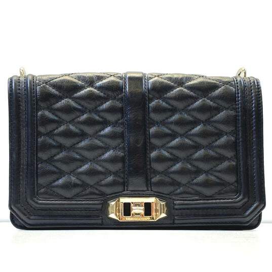 Rebecca Minkoff Quilted Leather Love Crossbody Black image number 1