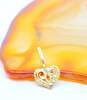 10K Yellow Gold Mini Filigree Heart Pendant & Round CZ Wire Earrings 1.1g image number 3