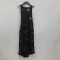 Womens Black Silk Tiered Crystal Pin Detail Back Zip Maxi Dress Size 2P image number 1