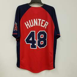 Mens Red Los Angeles Angels Tori Hunter #48 MLB Baseball Jersey Size L alternative image