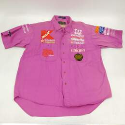 Vintage 90s Indy Car Racing Kmart Texaco Button Down Shirt Men's Size Large