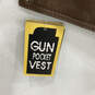NWT Mens Brown Leather Sleeveless Zipped Pocket V-Neck Vest Size 64 image number 6
