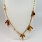 J Crew Gold Tone Icy Dangle Necklace & Earrings 106.6g image number 2