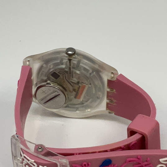 Designer Swatch Pink Round Dial Adjustable Strap Analog Wristwatch image number 4