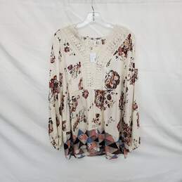 Maurices Beige Floral Patterned Long Sleeve Top WM Size M NWT