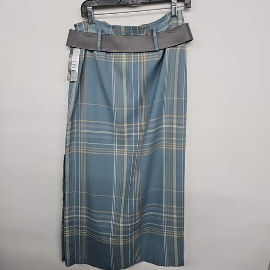 NINE & COMPANY Multicolor Plaid Button Up Skirt with Belt image number 2
