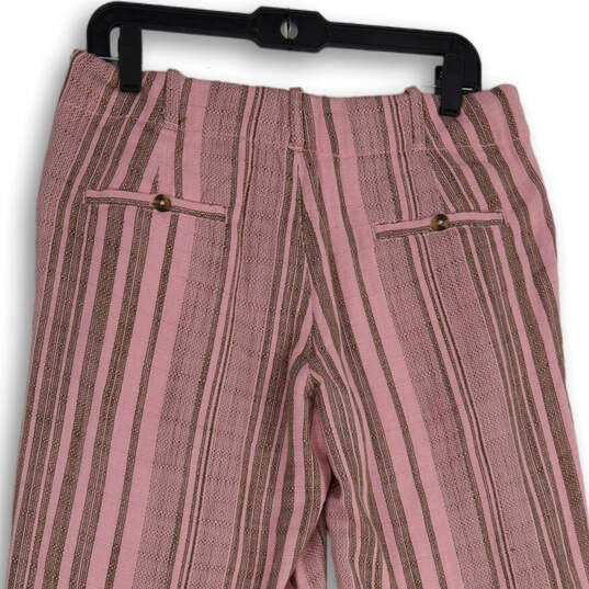 NWT Womens Pink Flat Front Slash Pockets Wide-Leg Ankle Pants Size 6 image number 4
