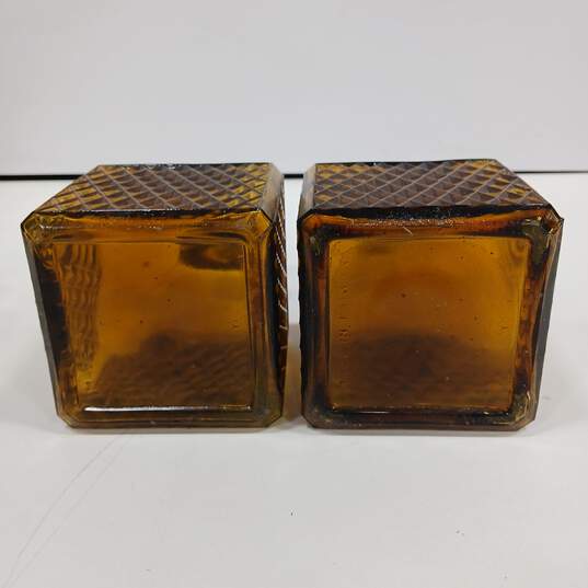Vintage S. Sper Bijou Castle Amber Decanter & Shot Glass Bundle image number 4