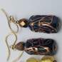 Gold Filled Glass Multi-Gemstone Earring + Bracelet Bundle 4pcs 22.6g image number 9
