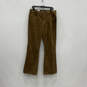 NWT Womens Brown Flat Front Classic Bootcut Leg Corduroy Chino Pants Sz 14 image number 1