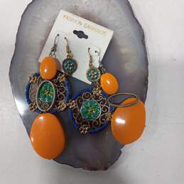 7pc Bundle of Assorted Orange & Brown Tone Costume Jewelry Bundle alternative image