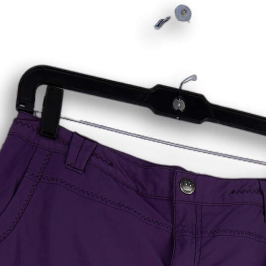 Womens Purple Flat Front Regular Fit Stretch Pockets Skort Skirt Size 6 image number 3
